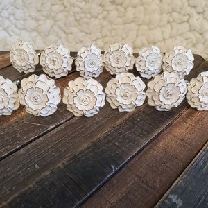 Set of 12 Drawer Pulls Knobs Hardware FLOWER